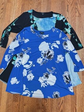 Two Alfani Floral Tunics